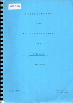 Cover of Namenklapper op de N.H. doopboeken 1750-1810
